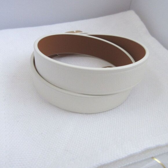 Christian Dior 30 Montaigne B1760 M Size Leather Ivory White Double Bracelet main image 4